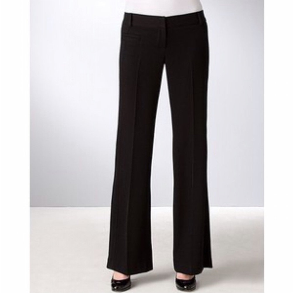 Diane von Furstenberg Women's Davis Pants Wool Flat Front Wide Leg Black Size 6